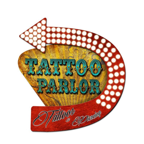 3-D Tattoo Parlor   Vintage Sign Metal Sign