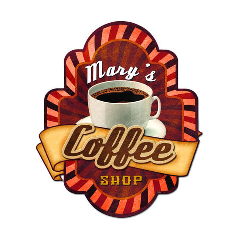 Coffee Shop 3-D Sign - Personalized Metal Sign
