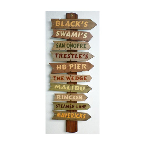 3-D California Surf Spots  Vintage Sign Metal Sign