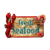 3-D Fresh Seafood  Vintage Sign Metal Sign