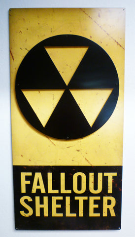 3-D Fallout Shelter   Vintage Sign Metal Sign