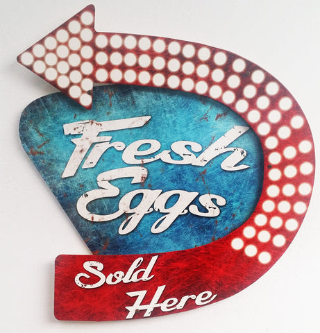 Fresh Eggs Vintage Sign Metal Sign