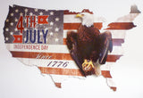 3-D 4Th Of July  Usa Eagle   Vintage Sign Metal Sign