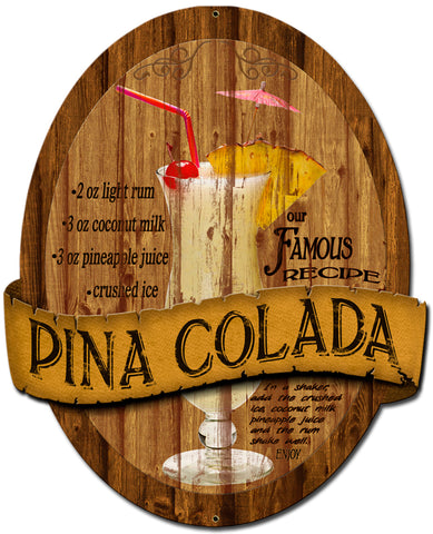 Pina Colada Metal Sign