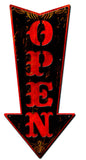 3-D Arrow Open  Vintage Sign Metal Sign