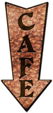 3-D Arrow Cafe  Vintage Sign Metal Sign