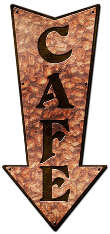 3-D Arrow Cafe  Vintage Sign Metal Sign