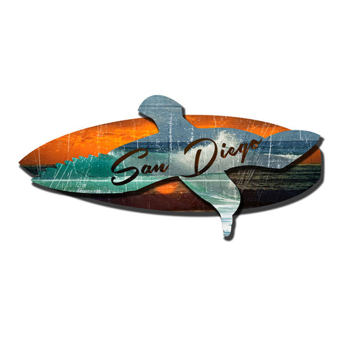 3-D Sea Surf Sd  - Personalized Metal Sign
