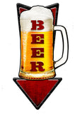 3-D Cold Beer Arrow  Vintage Sign Metal Sign