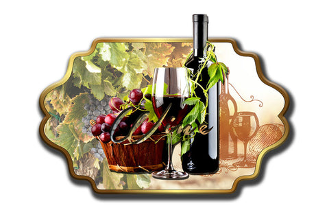 3-D Wine And Grapes  Vintage Sign Metal Sign