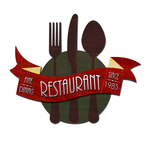 3-D Fine Restaurant  Vintage Sign Metal Sign