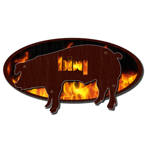 Bbq Pig Vintage Sign Metal Sign