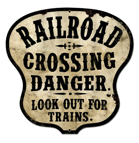 Railroad Crossing Vintage Sign Metal Sign