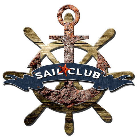 3-D Sail Club  Vintage Sign Metal Sign
