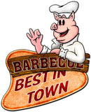3-D Barbecue Best In Town  Vintage Sign Metal Sign