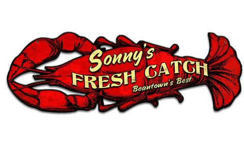 LOBSTER FRESH CATCH   Personalized Metal Sign