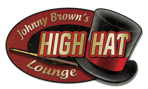HIGH HAT LOUNGE - Personalized Metal Sign