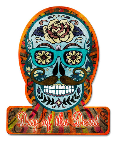 DAY OF THE DEAD HIPSTER Vintage Sign Metal Sign