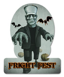 HALLOWEEN FRANKIE FRIGHT FEST Vintage Sign Metal Sign