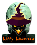 HALLOWEEN CAT Vintage Sign Metal Sign