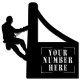 LINEMAN  CUT OUT HOUSE NUMBER SIGN Vintage Sign - Personalized Metal Sign