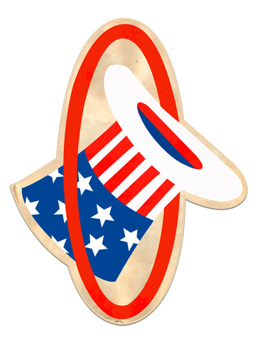 HAT IN RING Vintage Sign Metal Sign