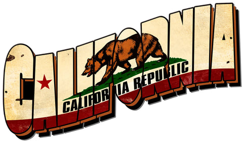 CALIFORNIA FLAG Vintage Sign Metal Sign