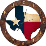 Texas State Shape Clock Metal Sign
