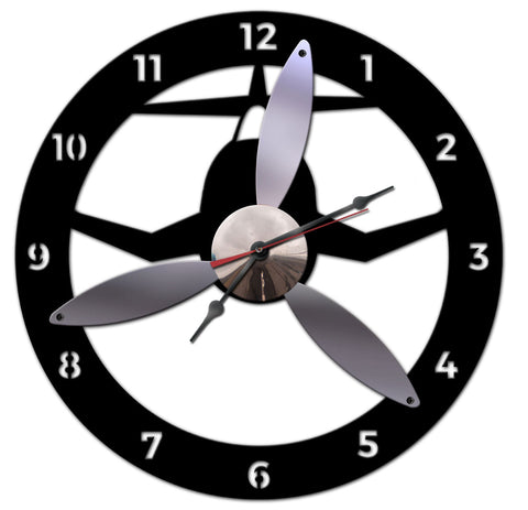 3D-Silver-Propeller-Clock--Vintage-Sign-Metal-Sign