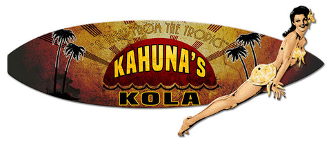 3-D Kahuna Kola Surf Board Vintage Sign Metal Sign