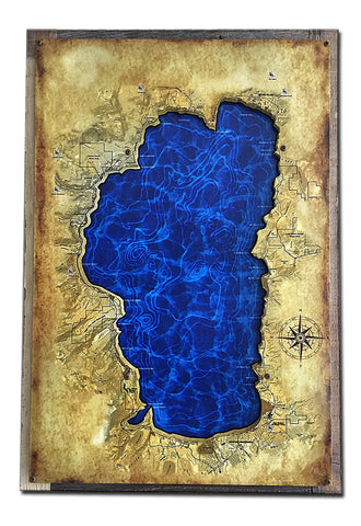 3-D-LAKE-TAHOE-MAP-Vintage-Sign-Metal-Sign