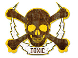 Skull Bolt Toxic Metal Sign