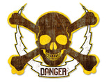 Skull Bolt Danger Metal Sign
