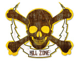 Skull Bolt Kill Zone Metal Sign