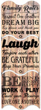 Family Rules Metal Sign