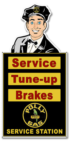 Attendant Polly Service Station Metal Sign
