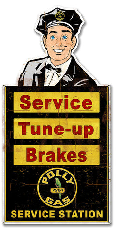 Attendant Polly Service Station Vintage Metal Sign