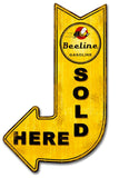 Beeline Gasoline Sold Here Arrow Metal Sign