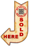 Be Square Sold Here Arrow Metal Sign