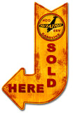 400 Aviation Dry Sold Here Arrow Metal Sign