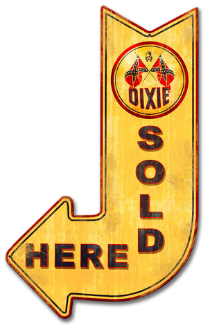 Dixie-Gasoline-Sold-Here-Arrow-Metal-Sign