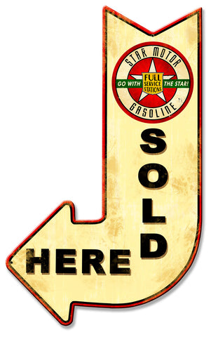 Star Motor Sold Here Arrow Metal Sign