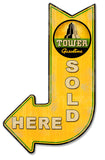Tower Sold Here Arrow Metal Sign