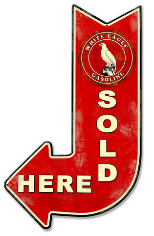 White Eagle Sold Here Arrow Metal Sign