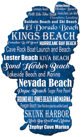 Lake Tahoe Beaches Metal Sign