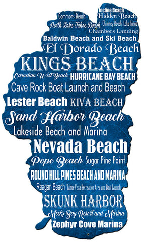 Lake Tahoe Beaches Metal Sign
