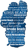 Lake Tahoe Beaches Metal Sign