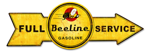 Full Service Beeline Gasoline Metal Sign