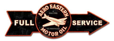 Full Service Aero Eastern Motor Oil Metal Sign