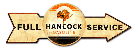 Full Service Hancock Gasoline Metal Sign